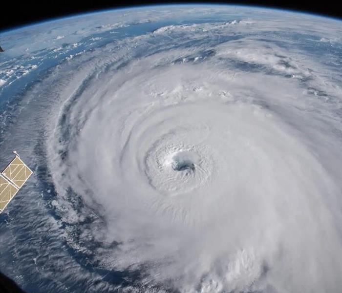 Image of a hurricane from space.